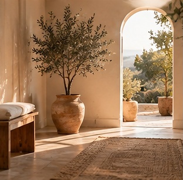 A peaceful home filled with warm sunlight.